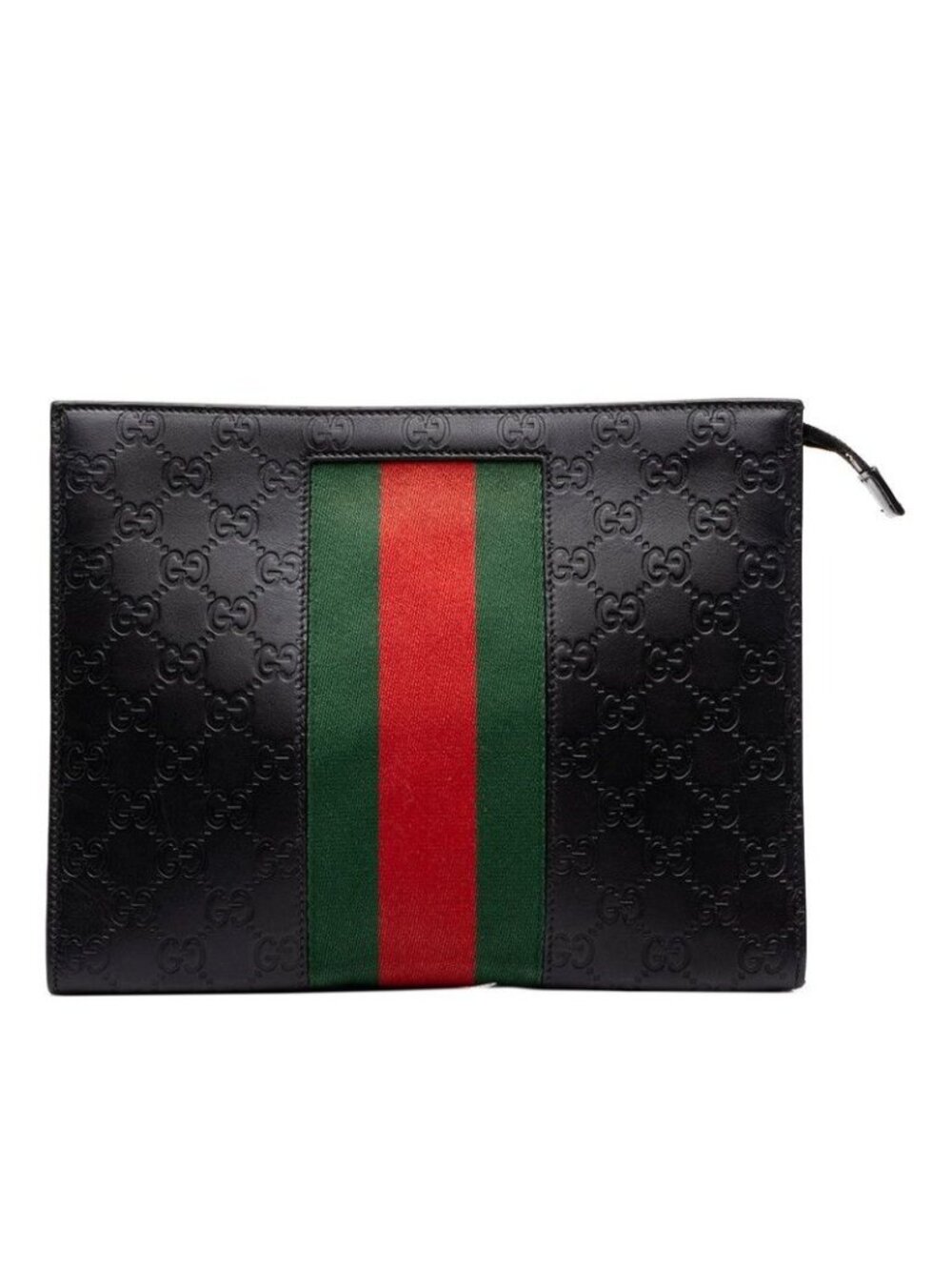 Gucci Guccissima Sherry Line Clutch Black Leather